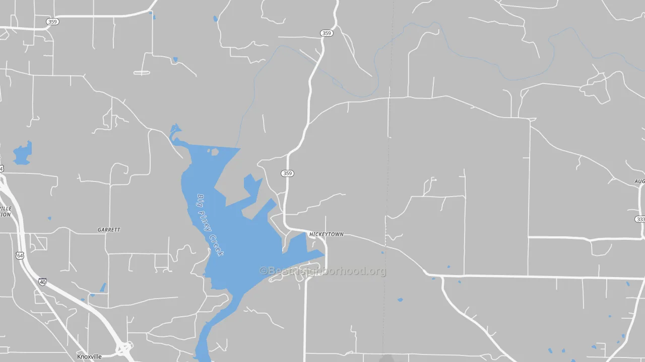 Transit Grade map of Hickeytown, AR