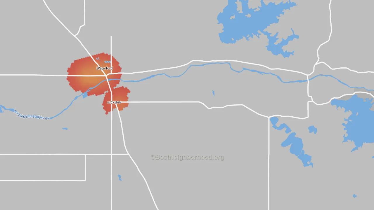 Transit Grade map of Hickman, CA