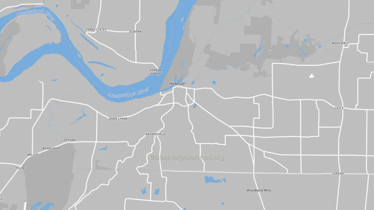 Transit Grade map of Hickman, KY