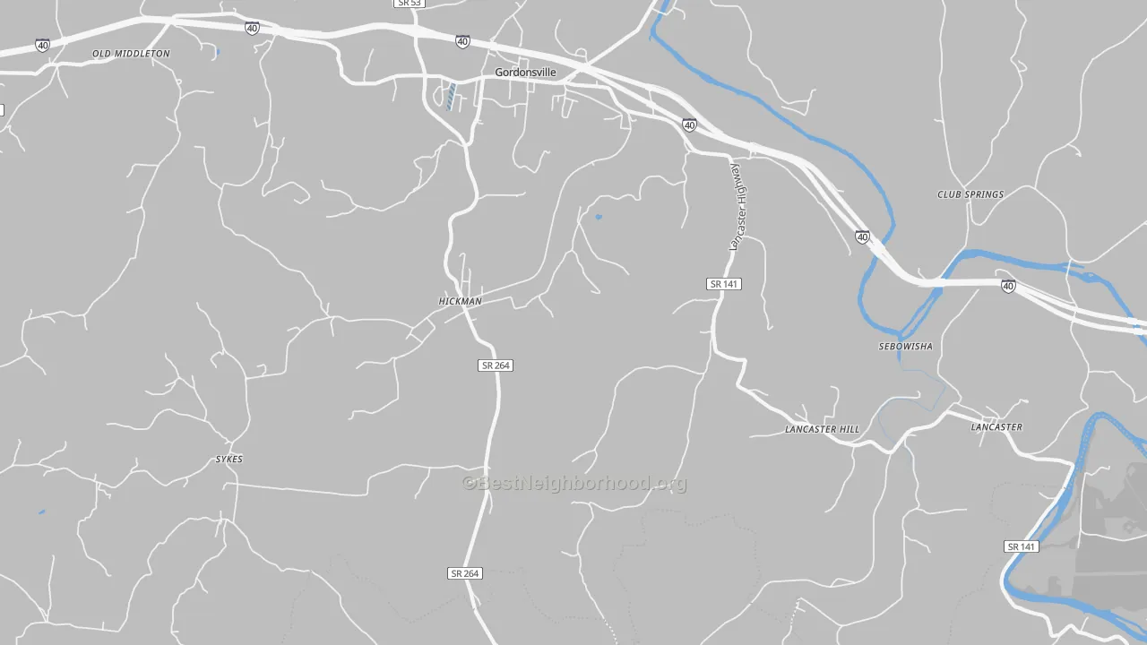 Transit Grade map of Hickman, TN