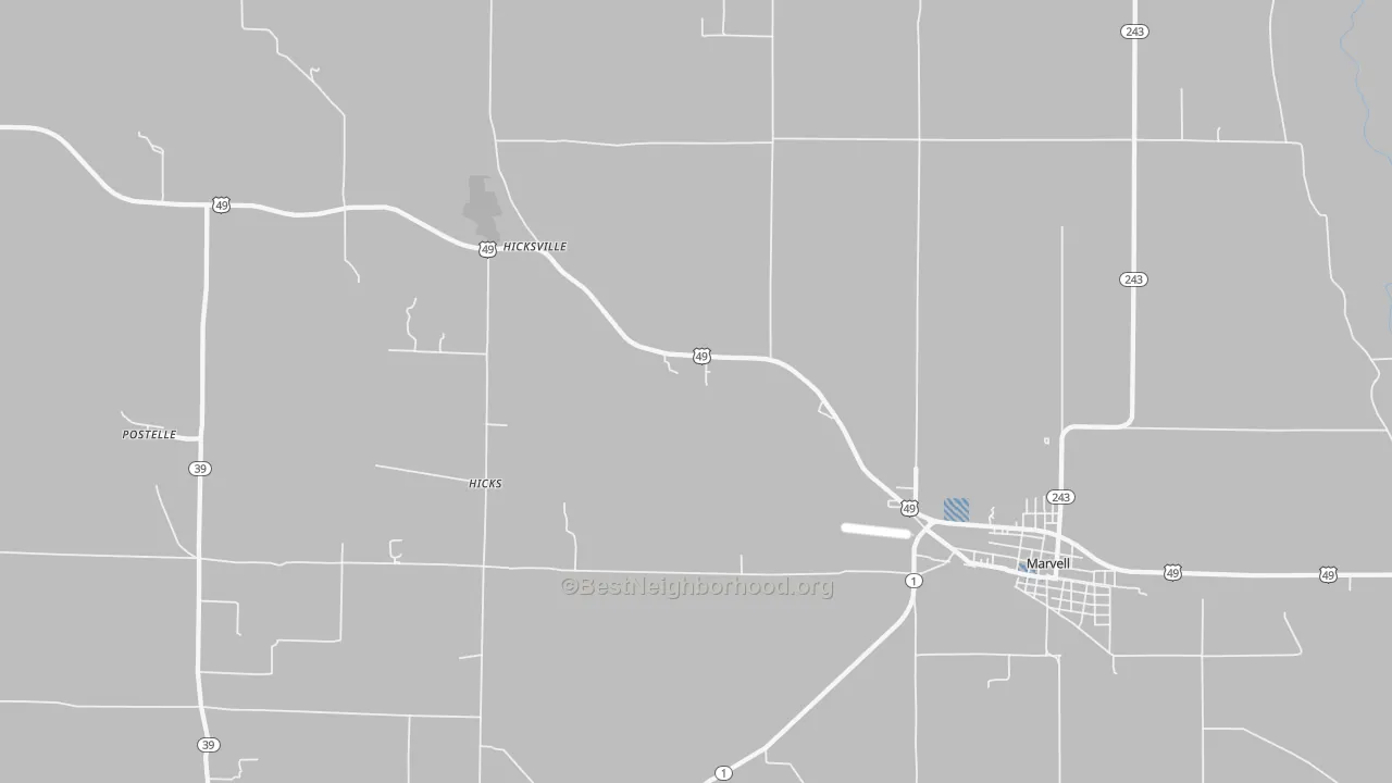 Transit Grade map of Hicks, AR