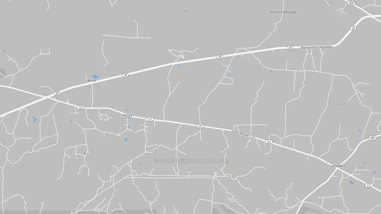 Transit Grade map of Hicks, LA
