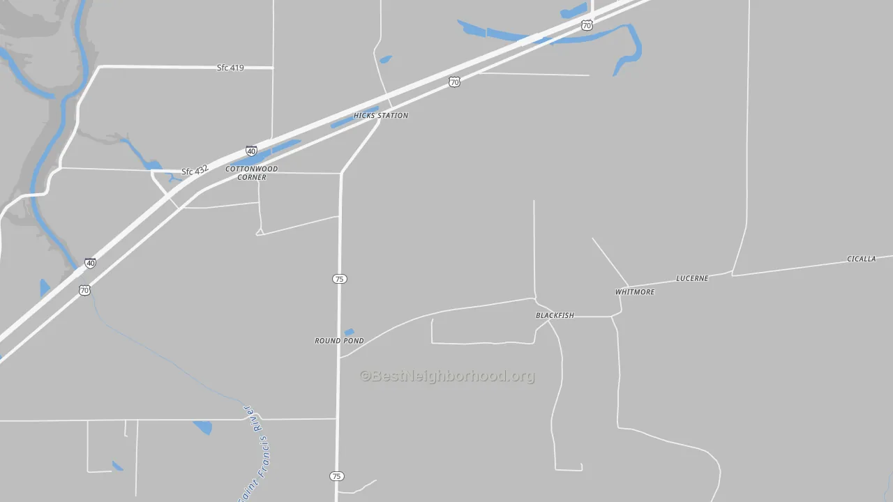 Transit Grade map of Hicks Station, AR