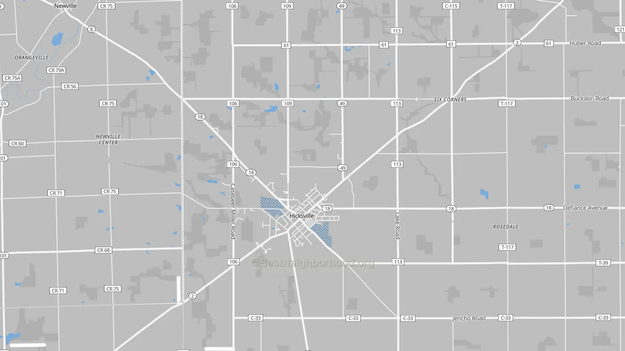 Transit Grade map of Hicksville, OH