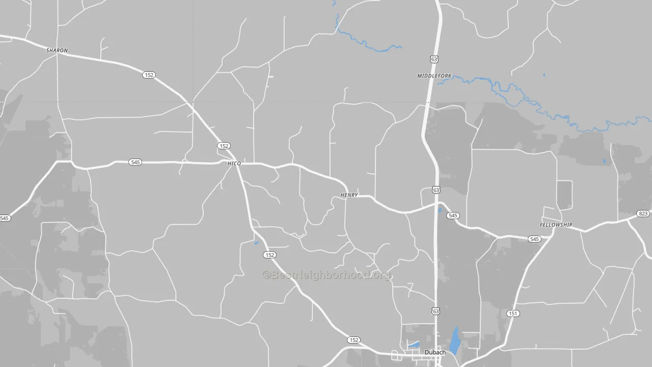 Transit Grade map of Hico, LA