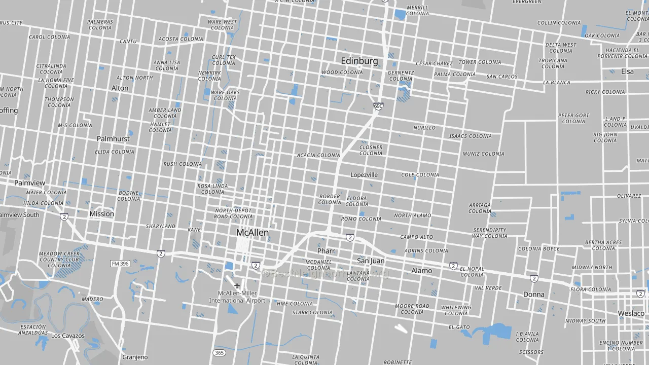 Transit Grade map of Hidalgo County, TX