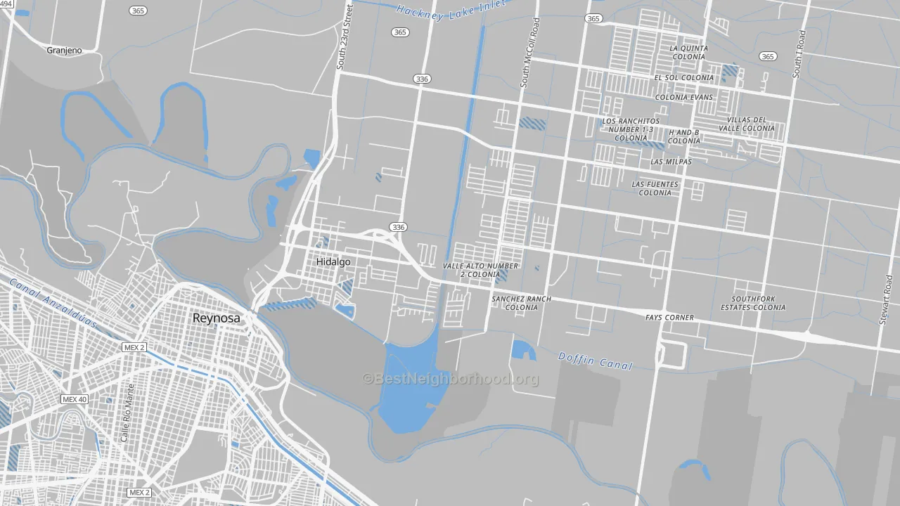 Transit Grade map of Hidalgo, TX