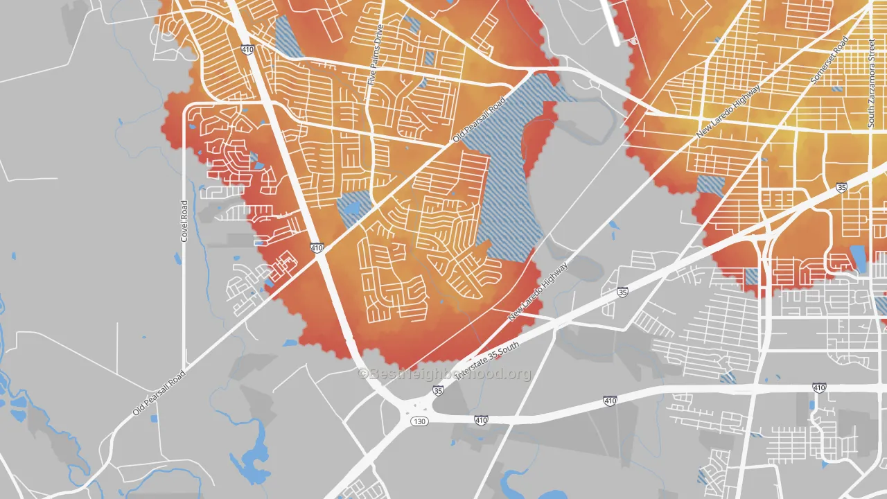 Transit Grade map of Hidden Cove-Indian Creek, San Antonio, TX