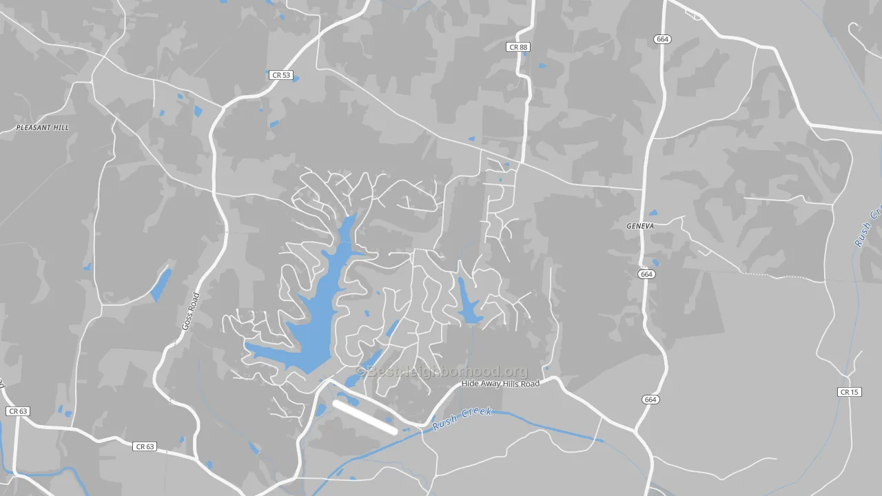 Transit Grade map of Hide-A-Way Hills, OH