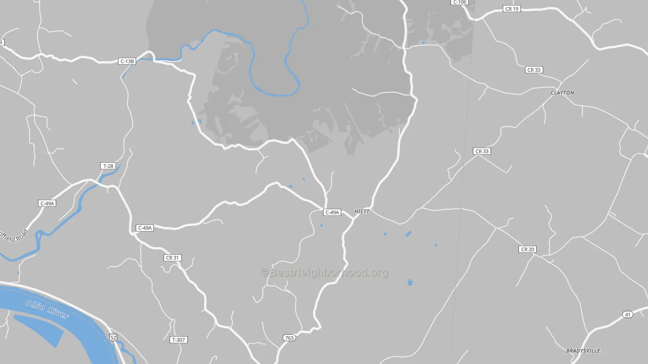 Transit Grade map of Hiett, OH