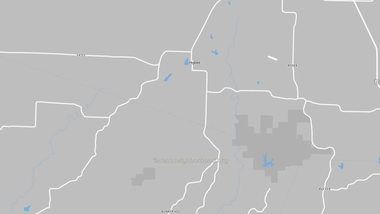 Transit Grade map of Higbee, MO