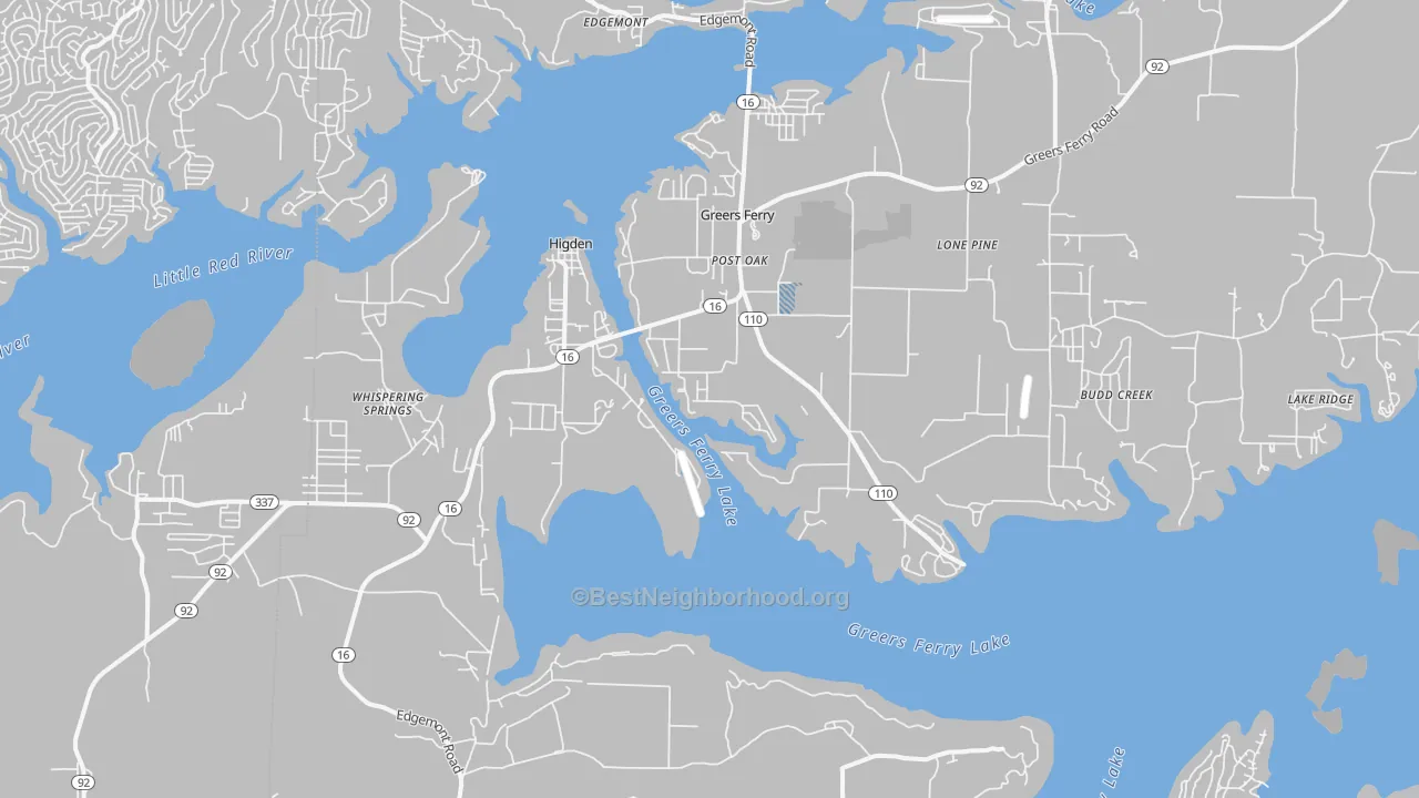 Transit Grade map of Higden, AR