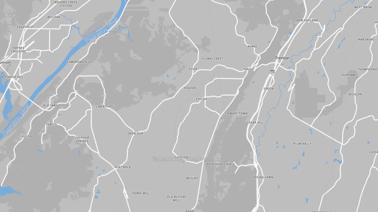 Transit Grade map of Higdon, AL