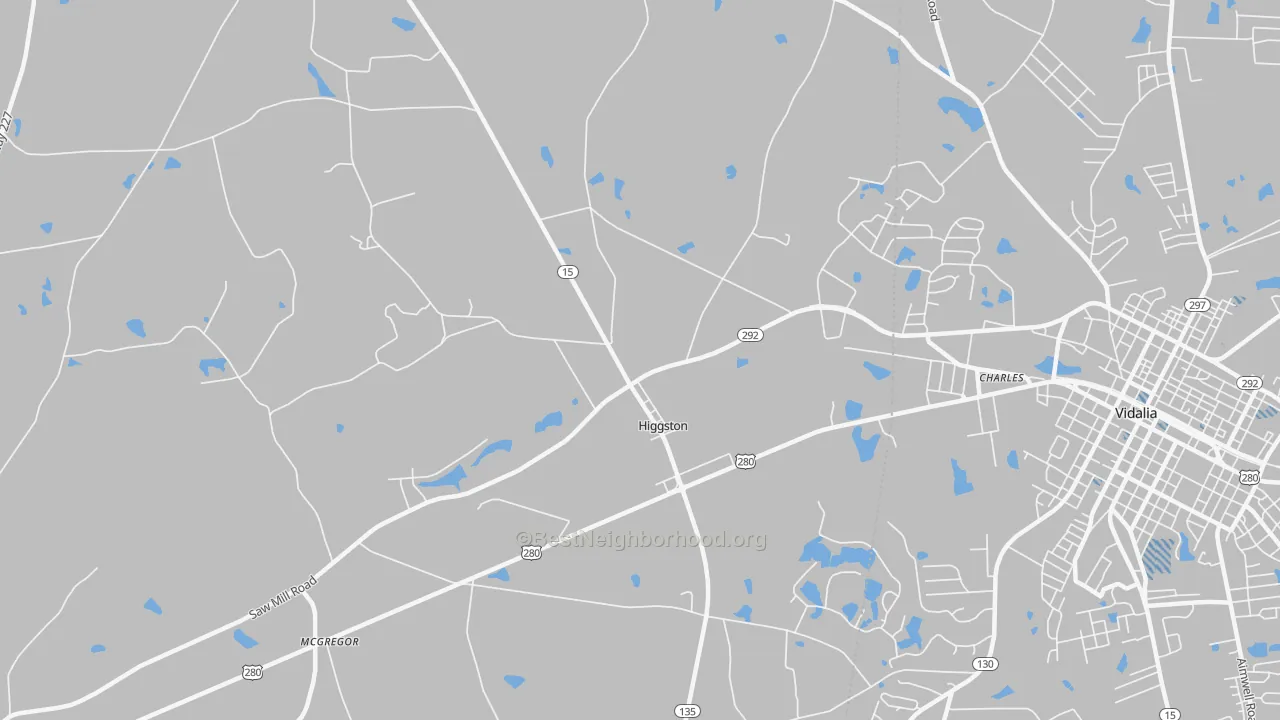 Transit Grade map of Higgston, GA