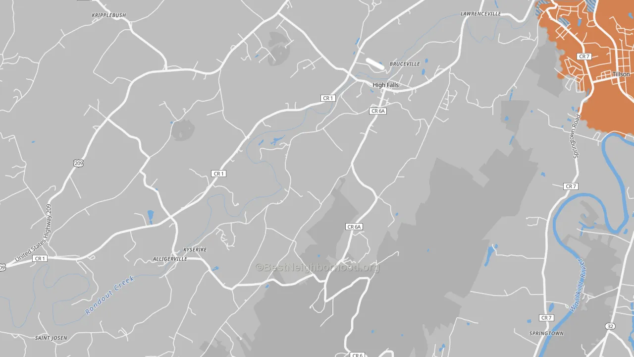 Transit Grade map of High Falls, NY