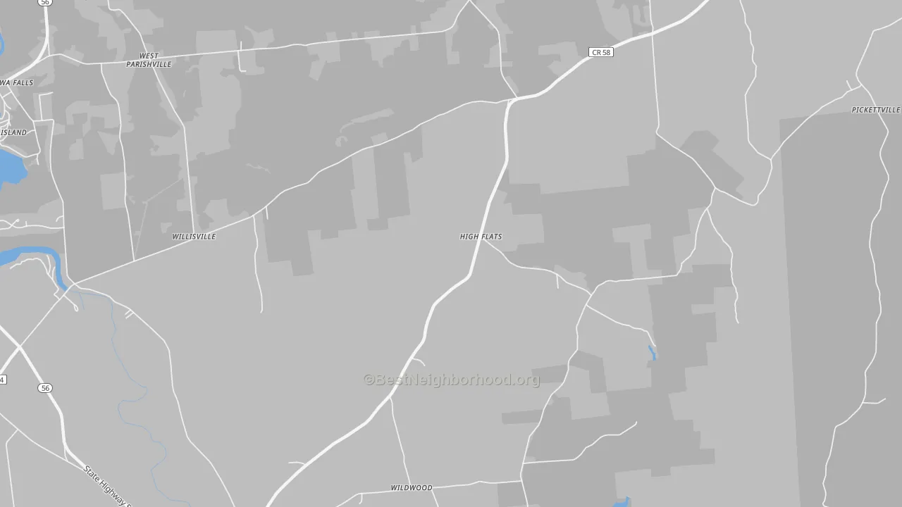 Transit Grade map of High Flats, NY
