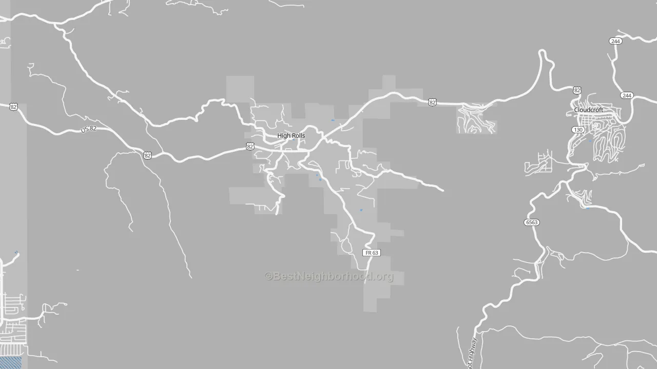 Transit Grade map of High Rolls Mountain Park, NM