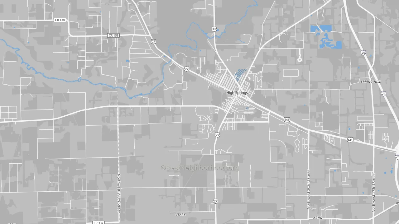 Transit Grade map of High Springs, FL