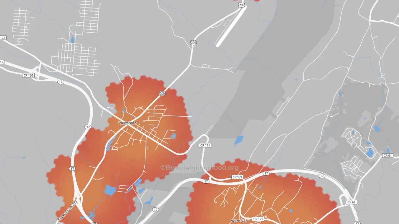 Transit Grade map of High View, NY