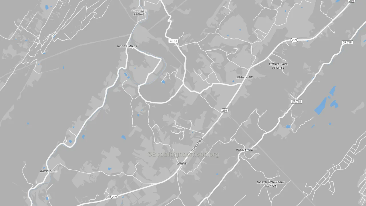 Transit Grade map of High View, WV