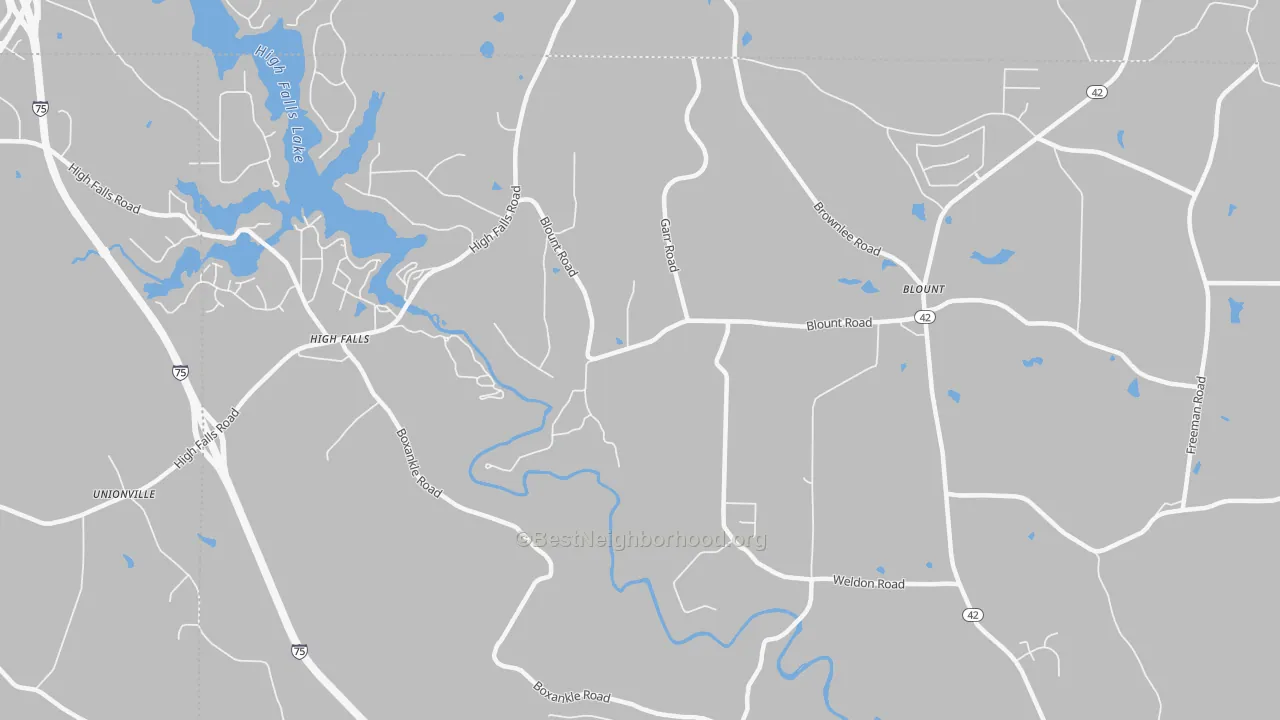 Transit Grade map of Highfalls, GA