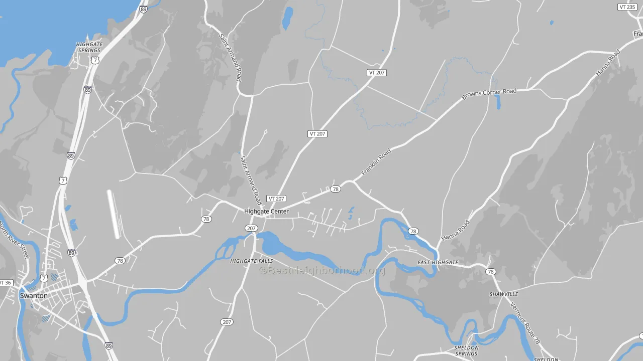 Transit Grade map of Highgate Center, VT