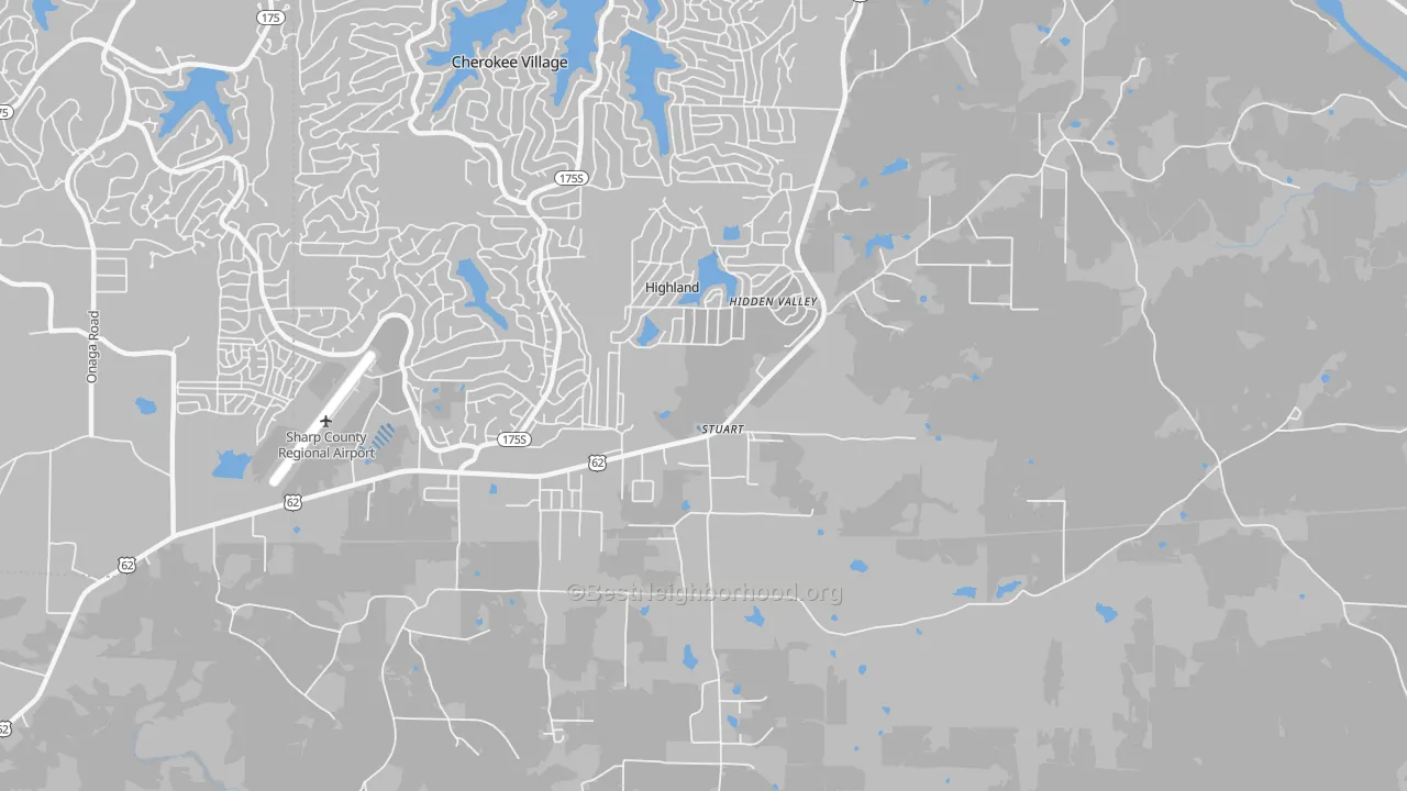Transit Grade map of Highland, AR