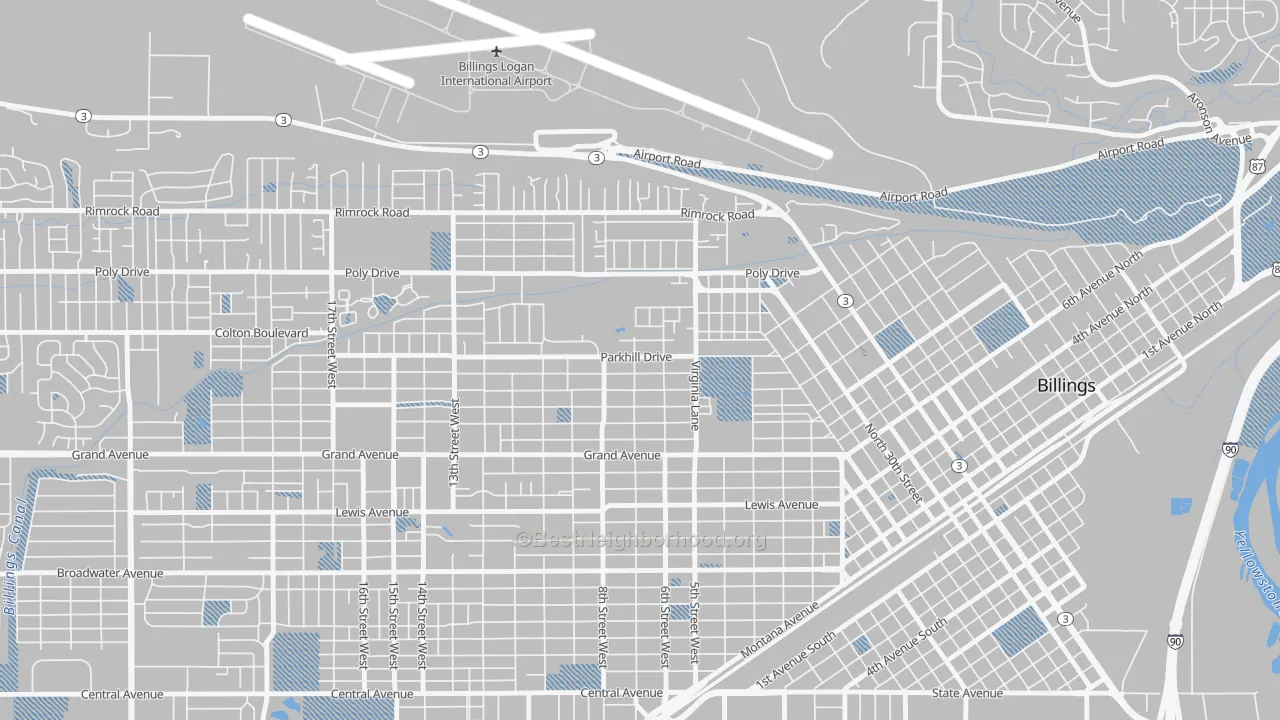 Transit Grade map of Highland, Billings, MT