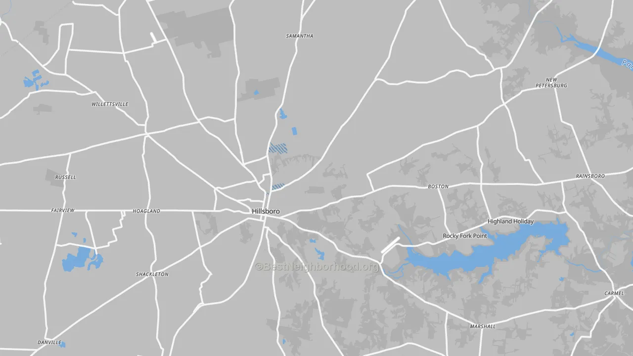 Transit Grade map of Highland County, OH