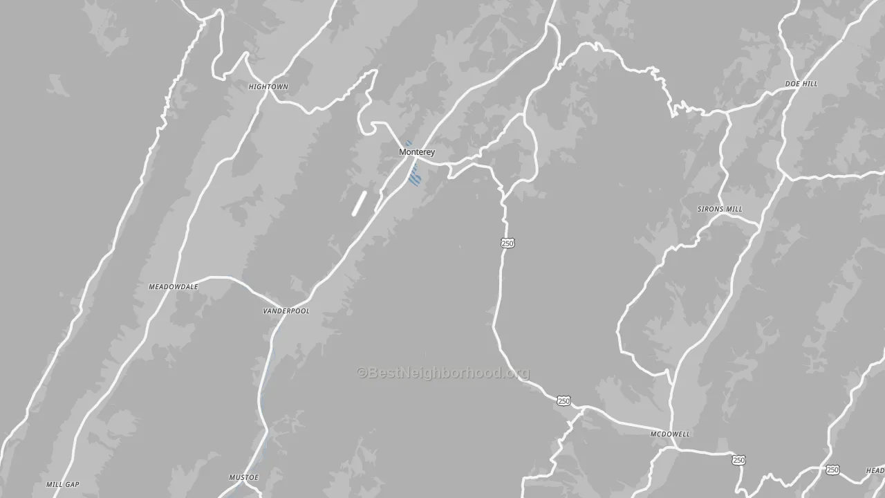 Transit Grade map of Highland County, VA