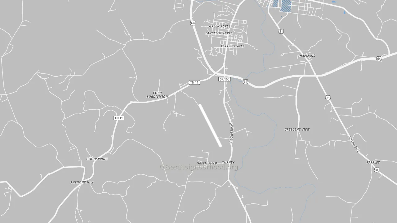 Transit Grade map of Highland Heights, TN