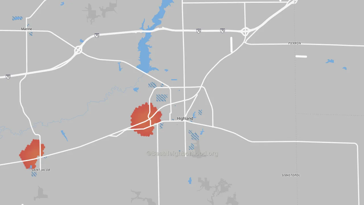 Transit Grade map of Highland, IL