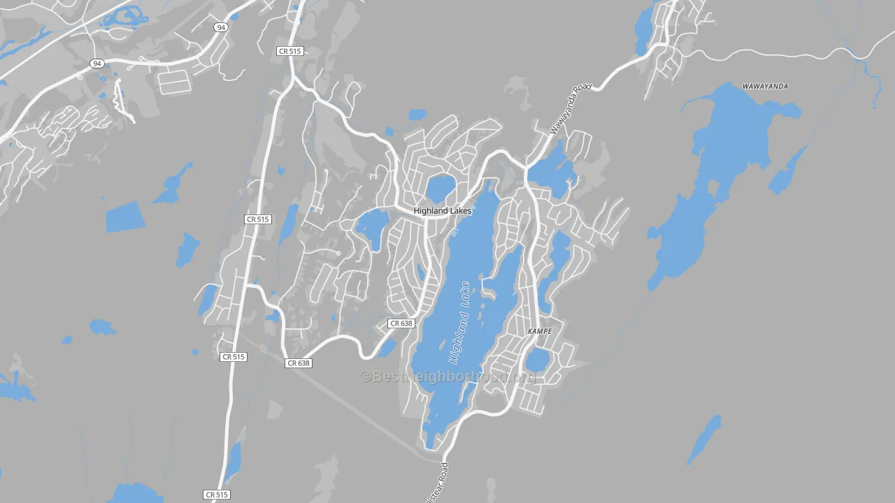 Transit Grade map of Highland Lake, NJ