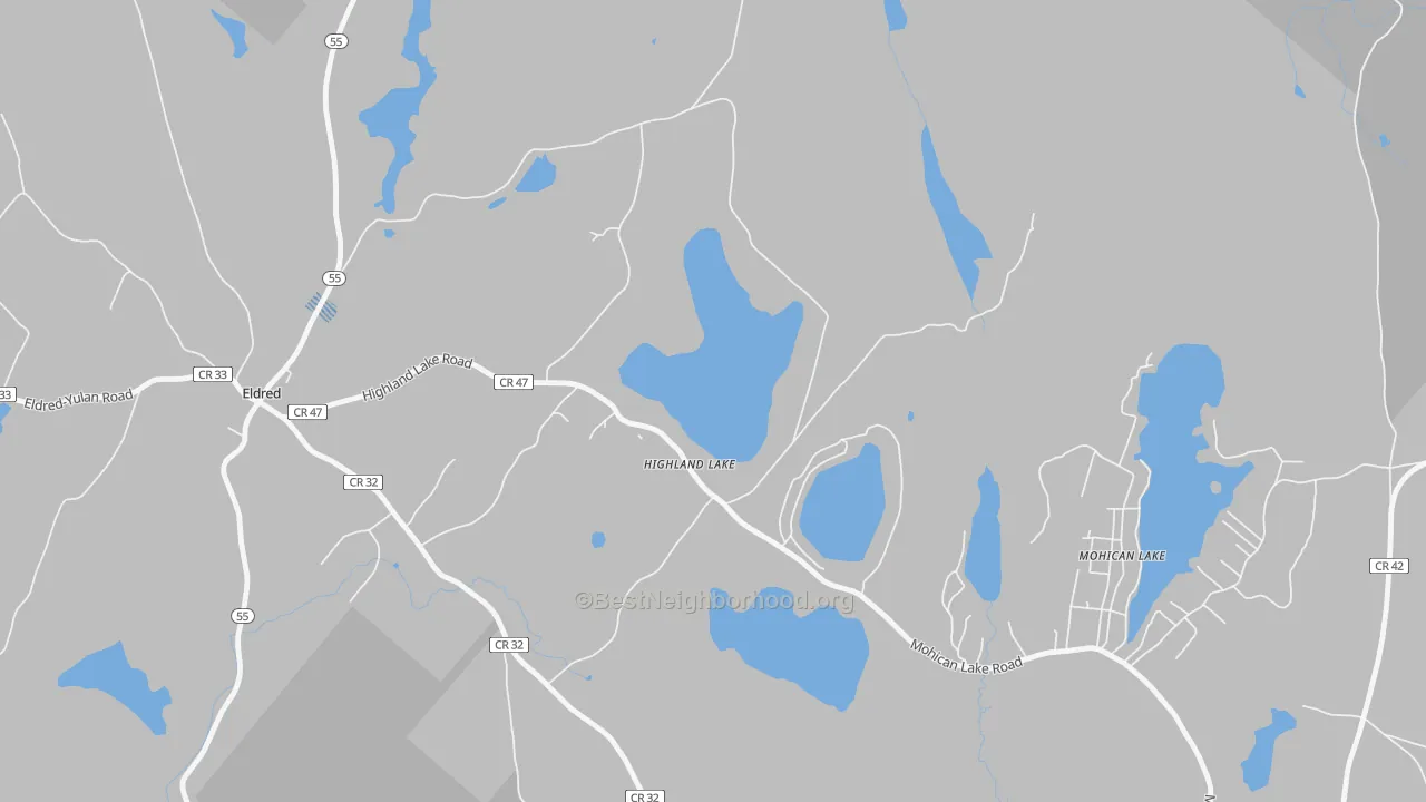 Transit Grade map of Highland Lake, NY