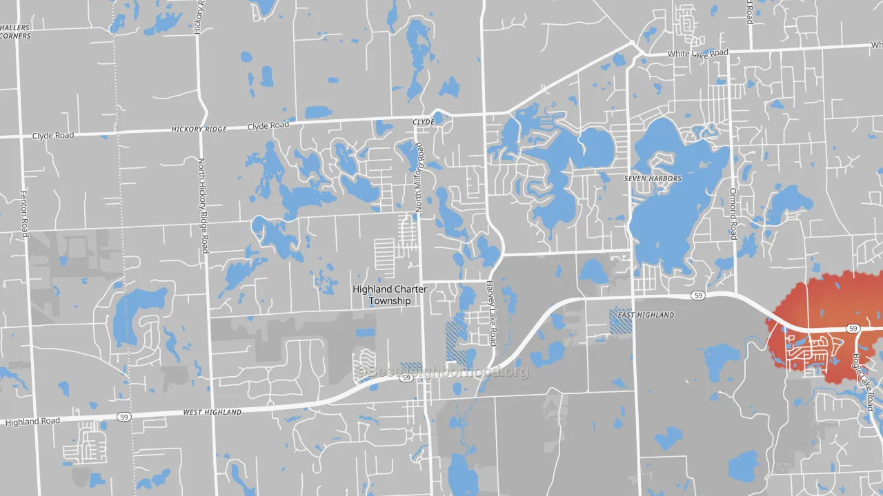 Transit Grade map of Highland, MI