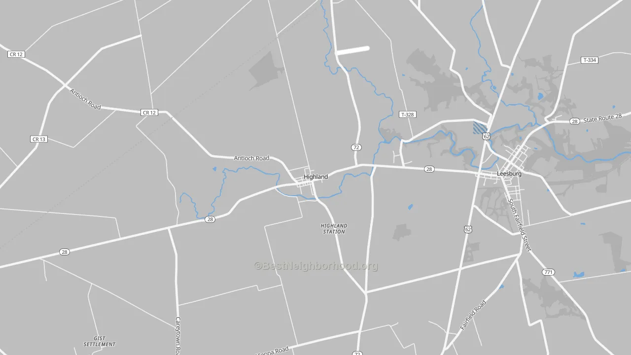 Transit Grade map of Highland, OH