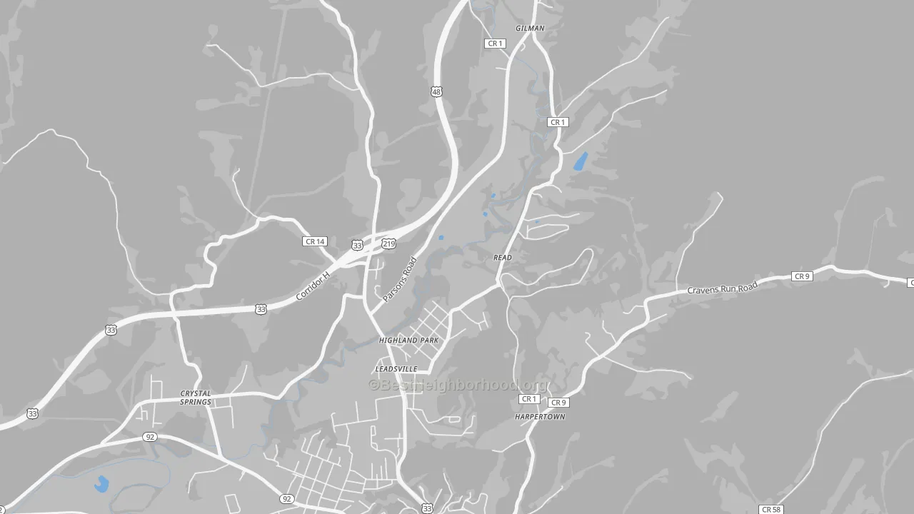 Transit Grade map of Highland Park, WV