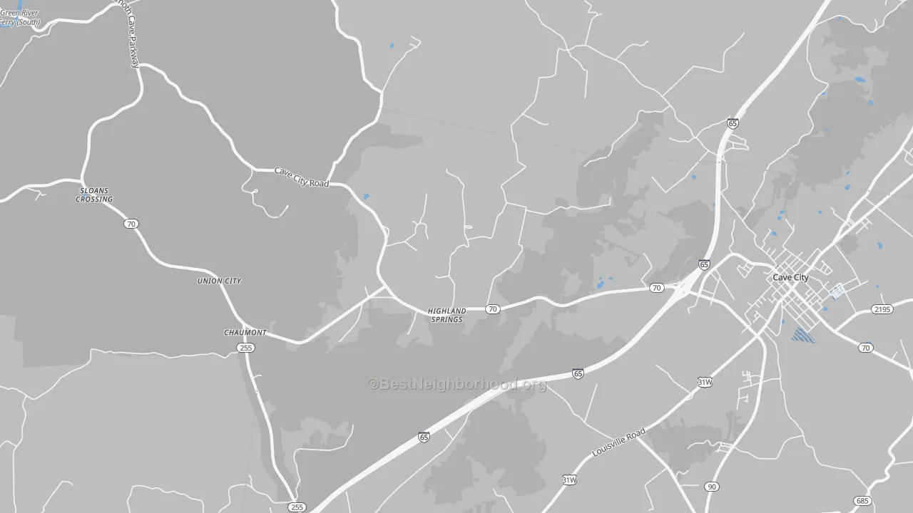 Transit Grade map of Highland Spring, KY