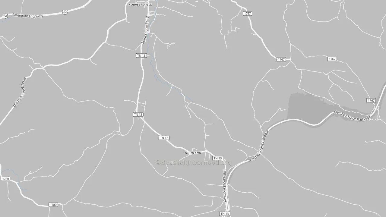 Transit Grade map of Highland, TN
