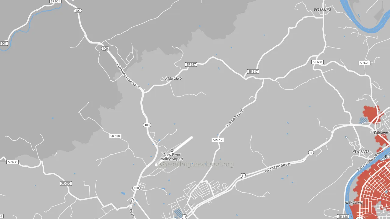 Transit Grade map of Highland, VA