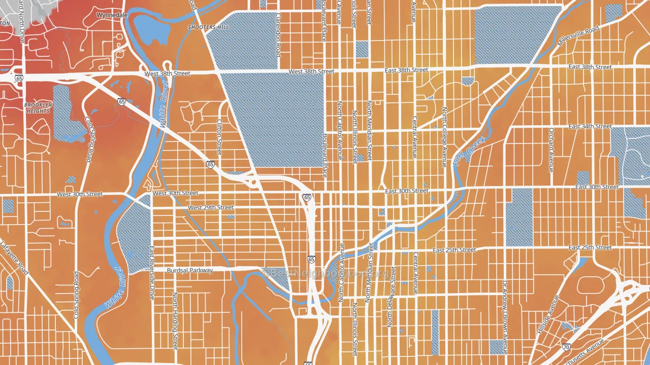 Transit Grade map of Highland Vicinity, Indianapolis, IN