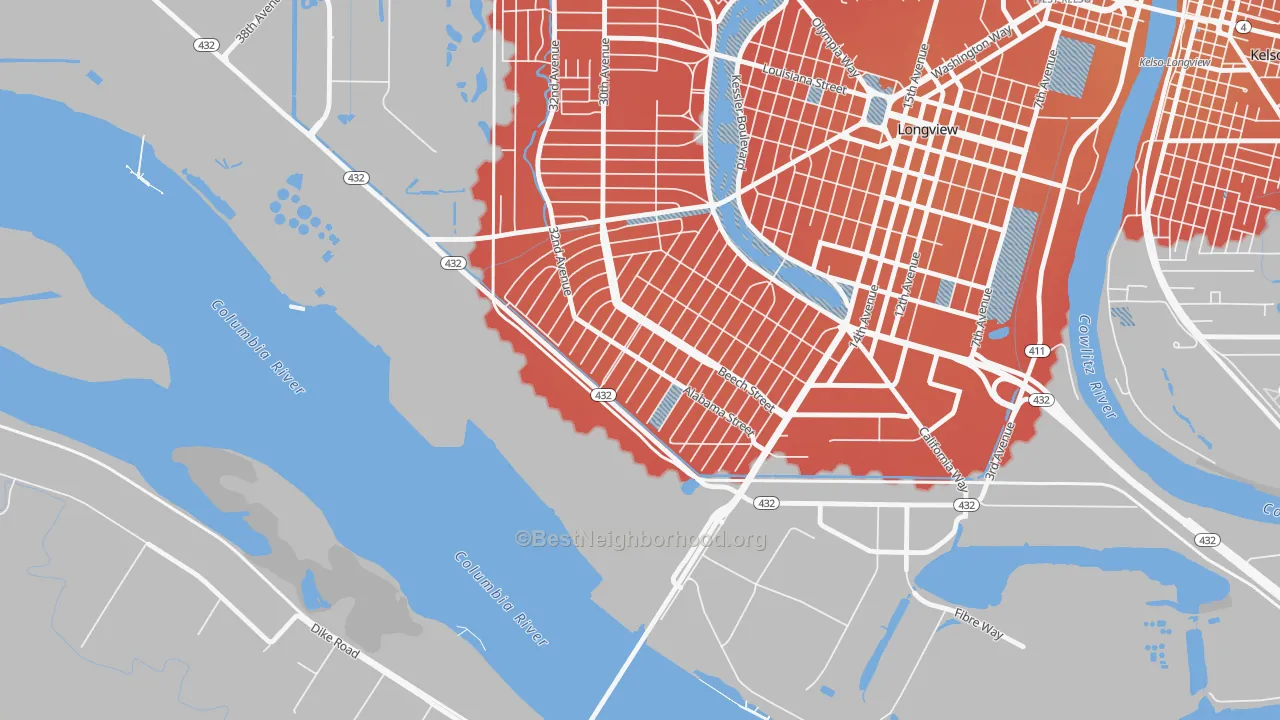 Transit Grade map of Highlands, Longview, WA