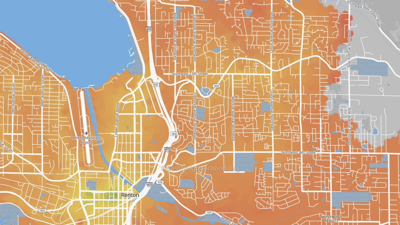 Transit Grade map of Highlands Park, Renton, WA
