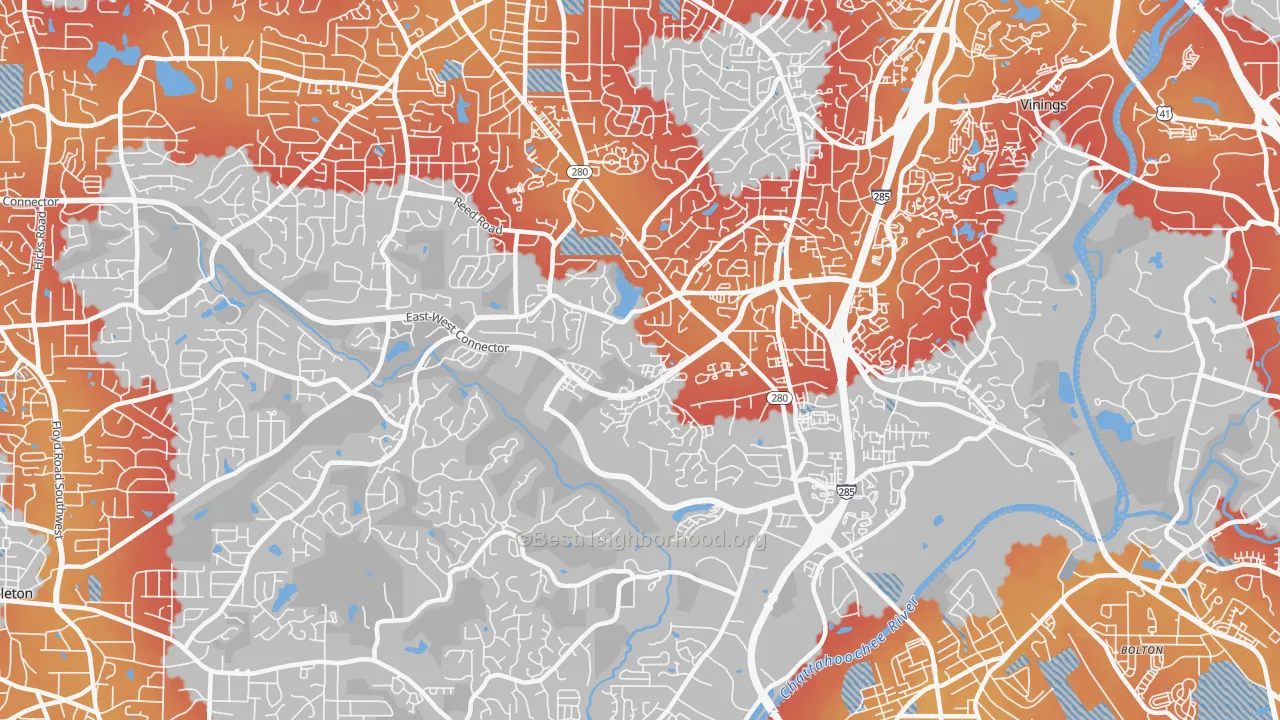 Transit Grade map of Highlands Park, Smyrna, GA