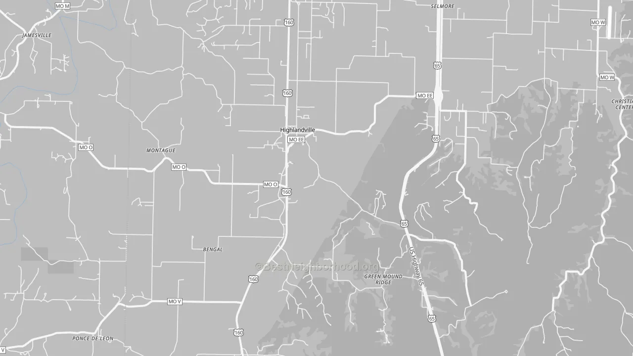Transit Grade map of Highlandville, MO