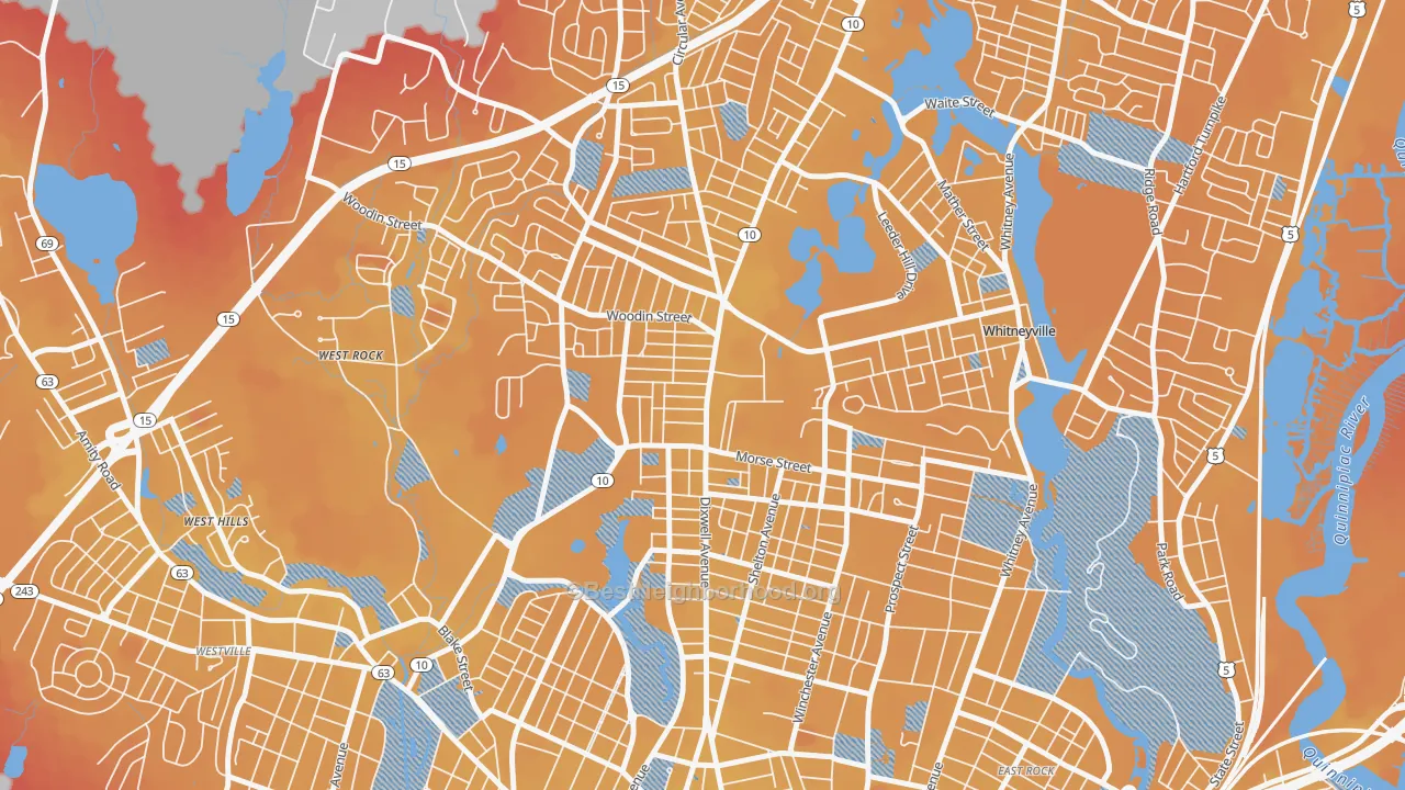 Transit Grade map of Highwood, Hamden, CT