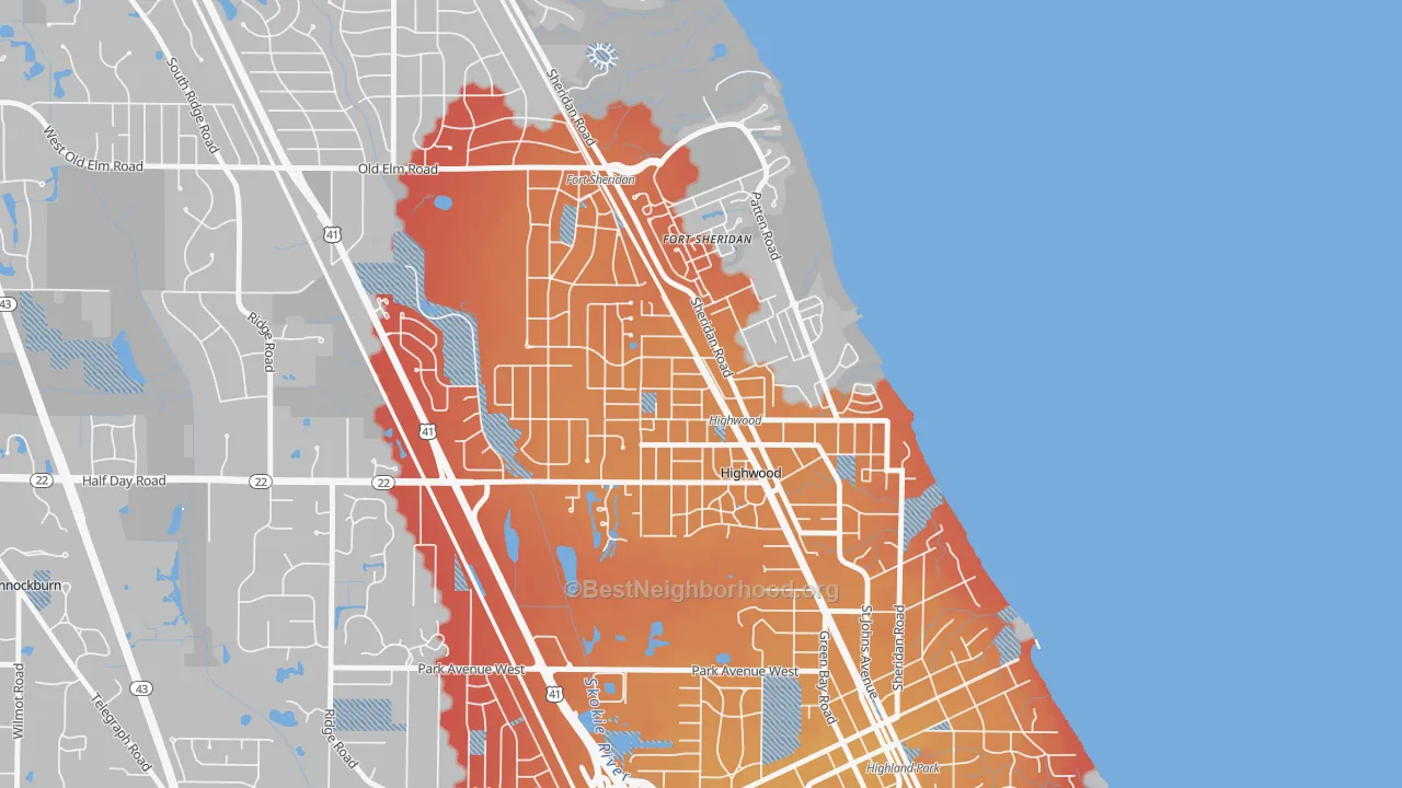 Transit Grade map of Highwood, IL