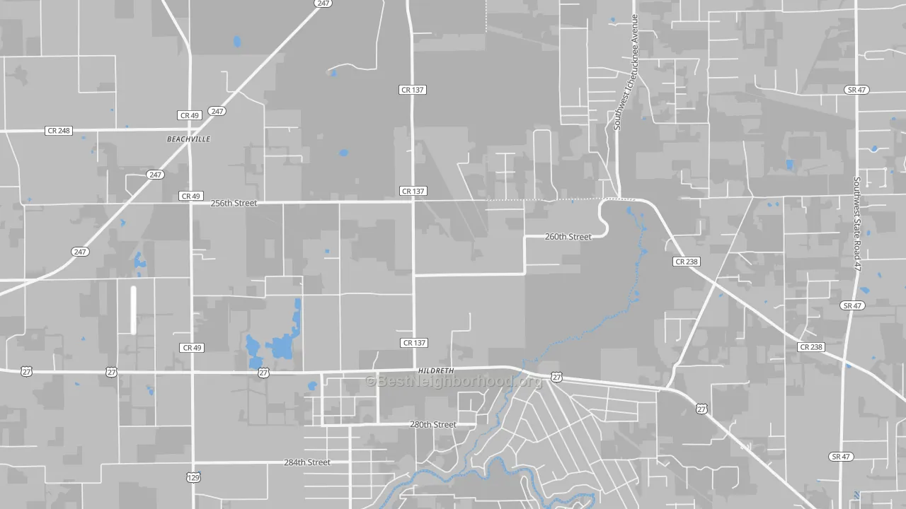 Transit Grade map of Hildreth, FL