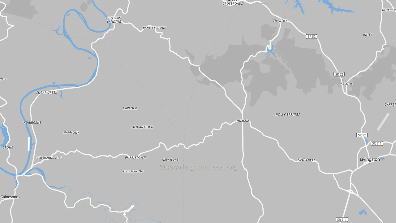 Transit Grade map of Hilham, TN
