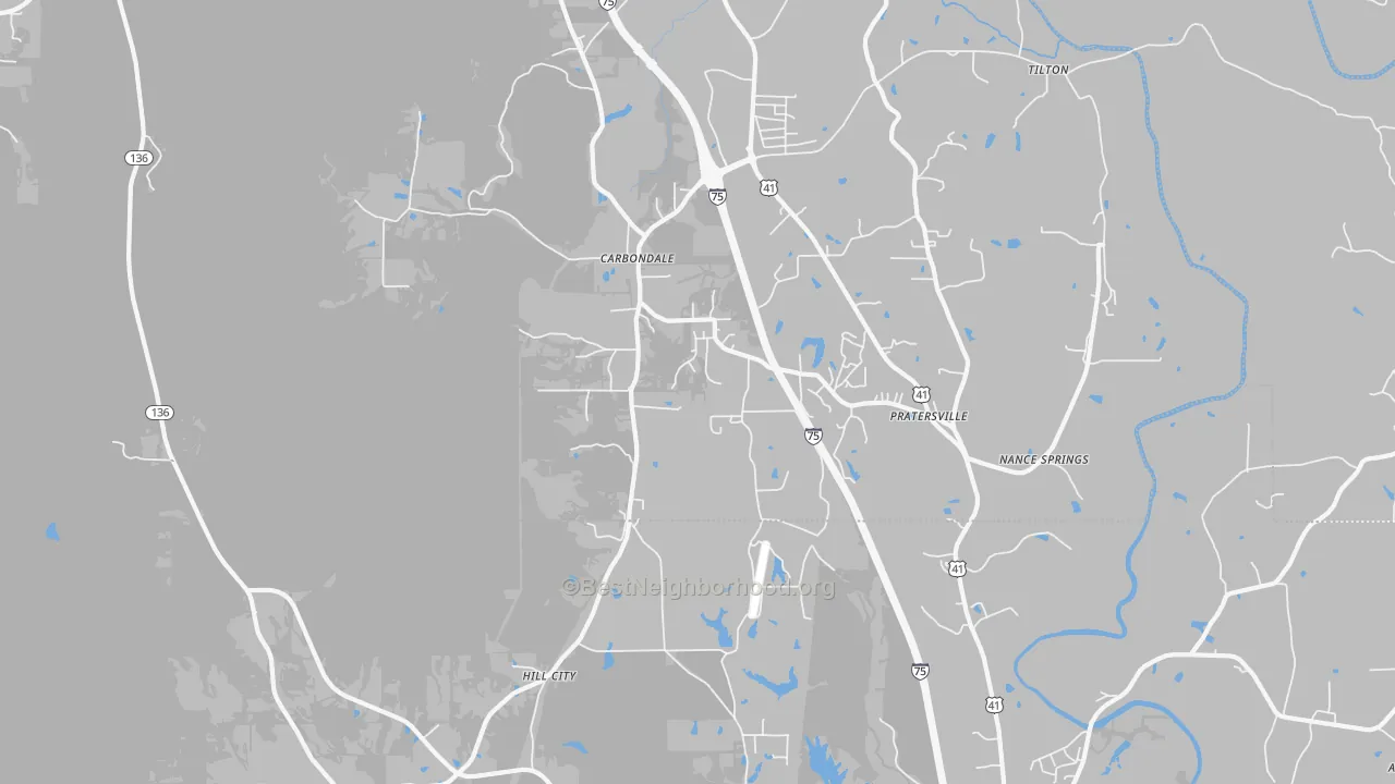Transit Grade map of Hill City, GA